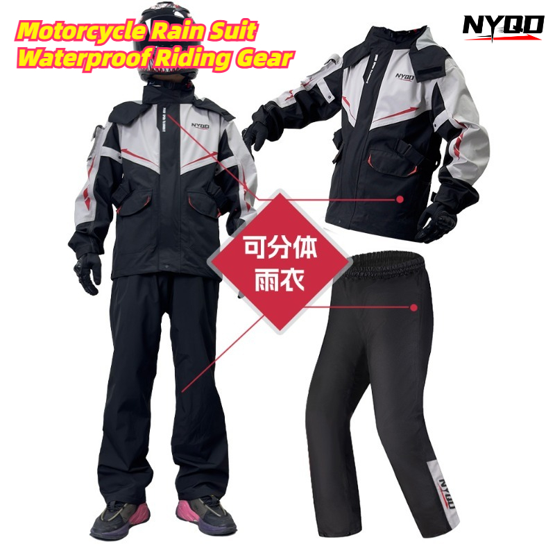 Motorcycle Gear Full Set - Motorcycle Rain Suit Waterproof Riding Gear,