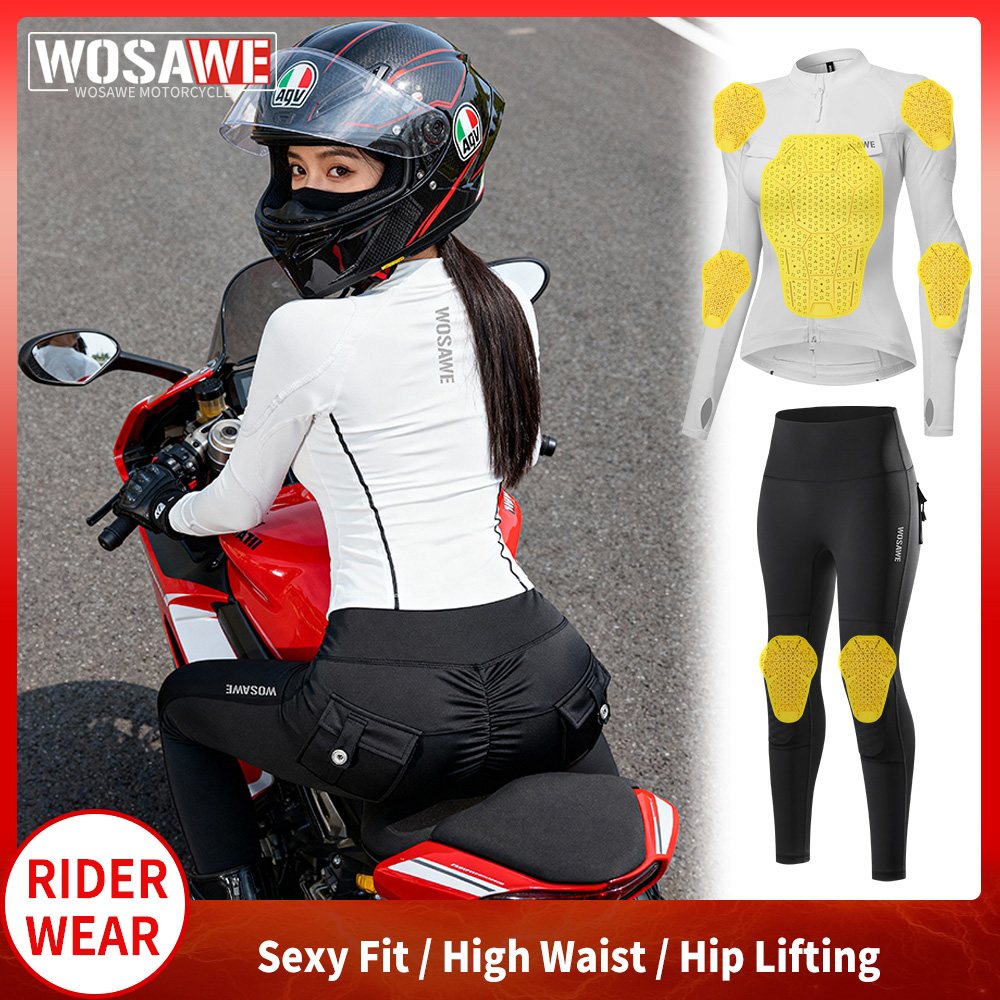 Motorcycle Gear Full Set - WOSAWE Women Motorcycle Jacket and Pants