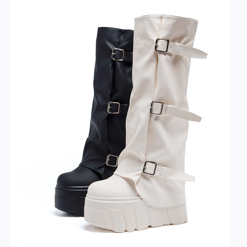 14cm Heel Knee High Boots Plat - Riding Boot Short ulasan dan harga