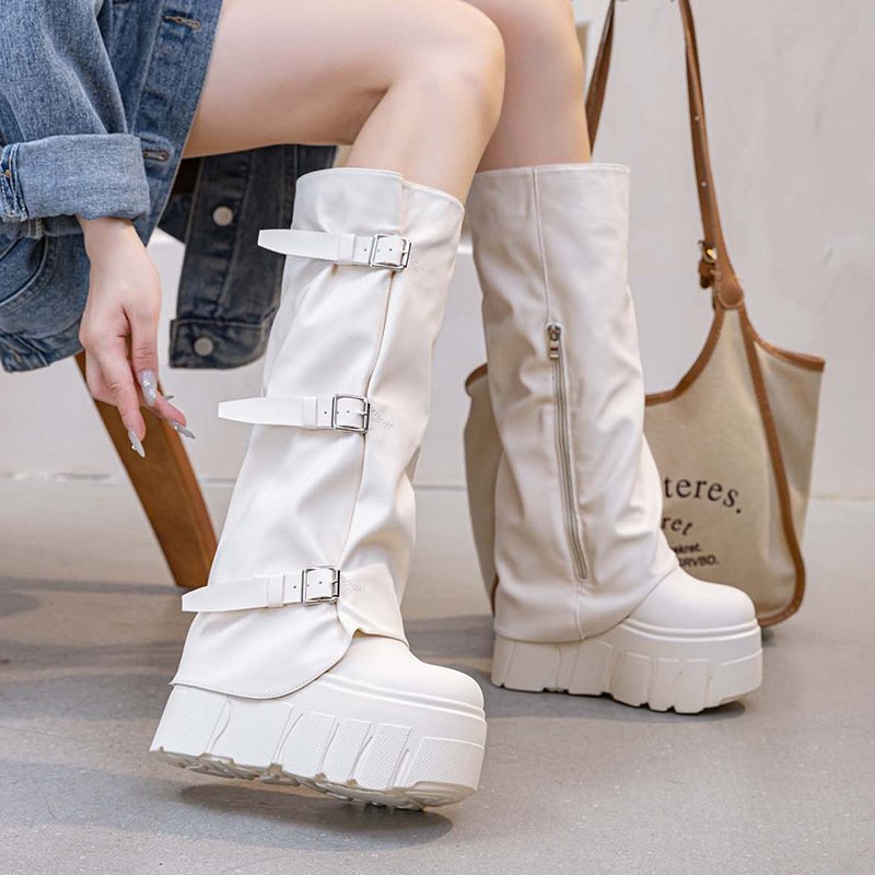 14cm Heel Knee High Boots Plat - Riding Boot Short ulasan dan harga