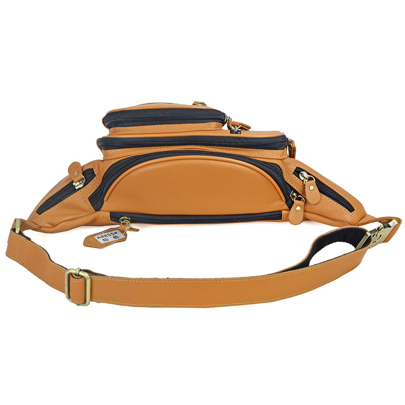 Men Genuine Leather Waist Pack - Motorcycle Gear Bag ulasan dan harga