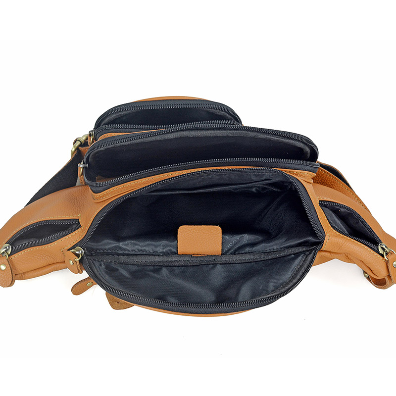 Men Genuine Leather Waist Pack - Motorcycle Gear Bag ulasan dan harga