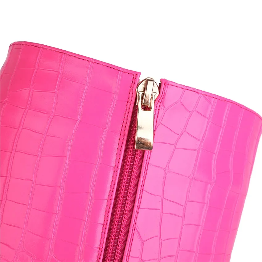 Faux Crocodile Leather Women K - Riding Boot Short ulasan dan harga