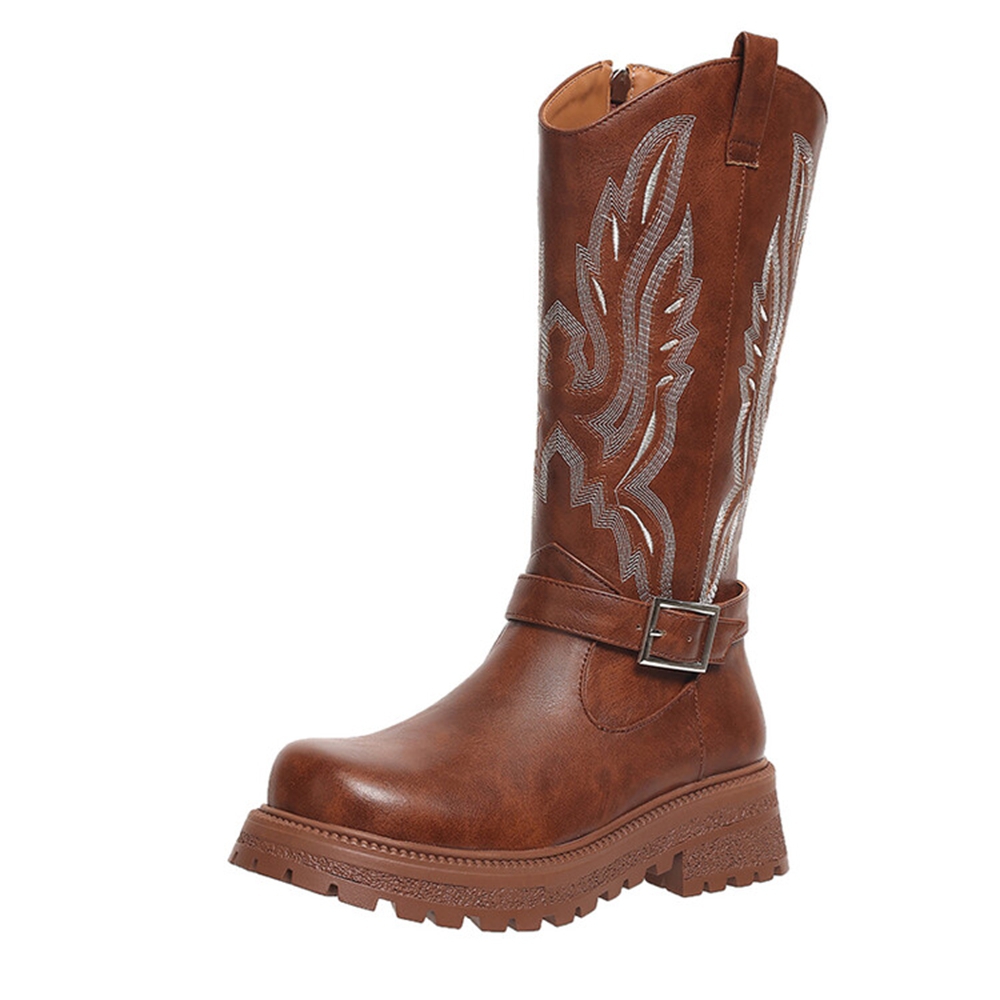 Women Knee High Boots Thick He - Riding Boot Short ulasan dan harga